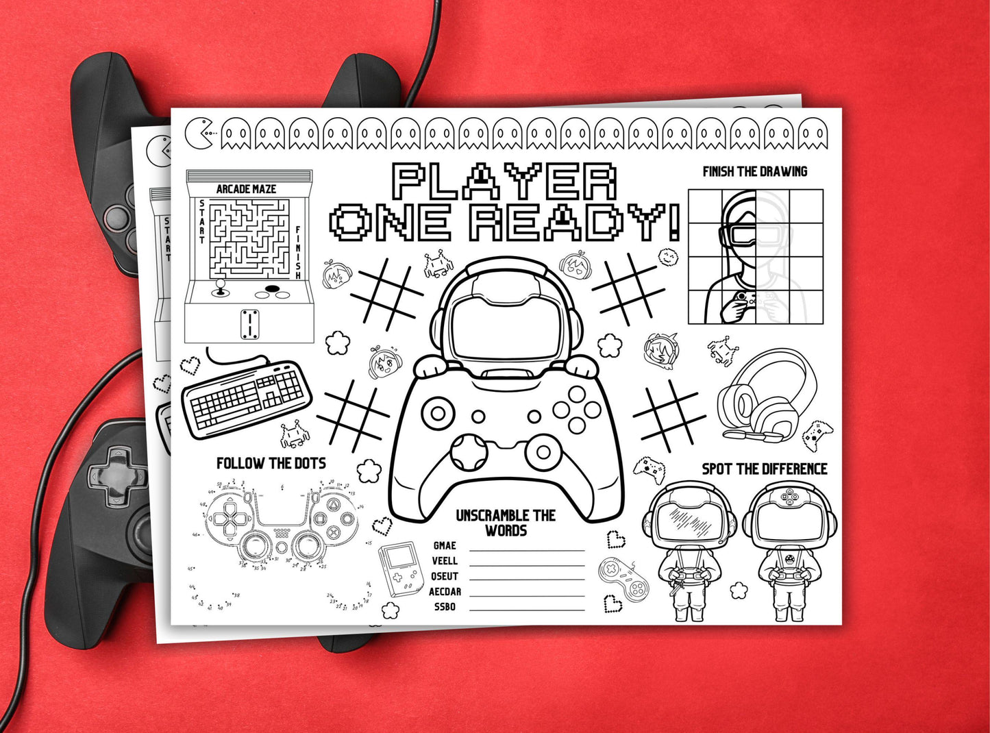 Gaming Party Activity Placemat