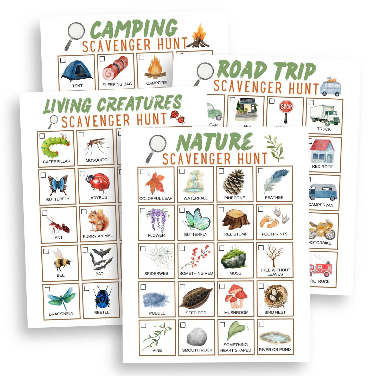 Printable Nature Scavenger Hunt Bundle