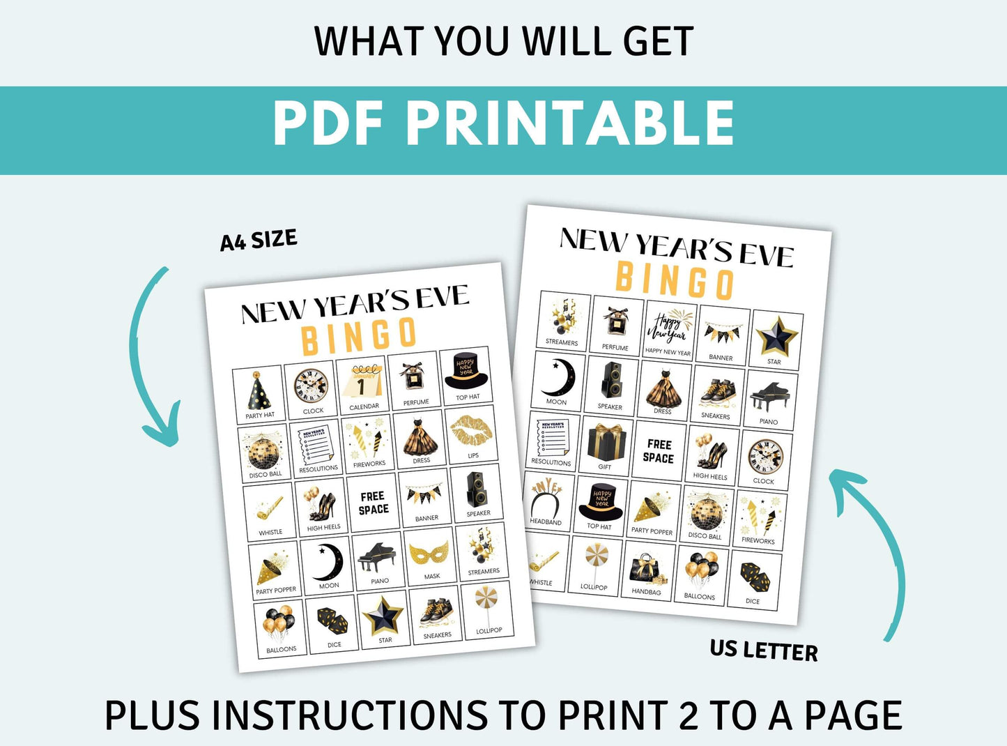 Printable New Year's Bingo Game