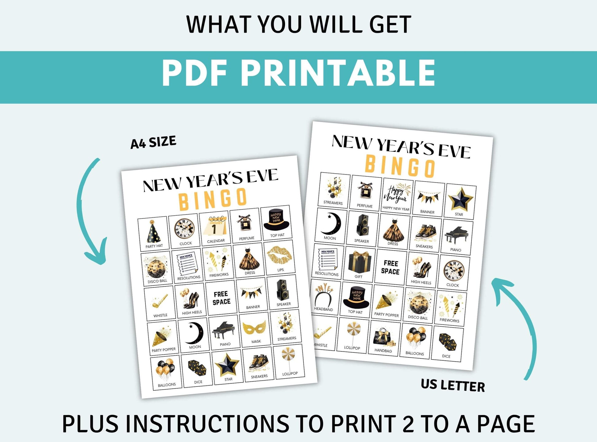 Printable New Year's Bingo Game