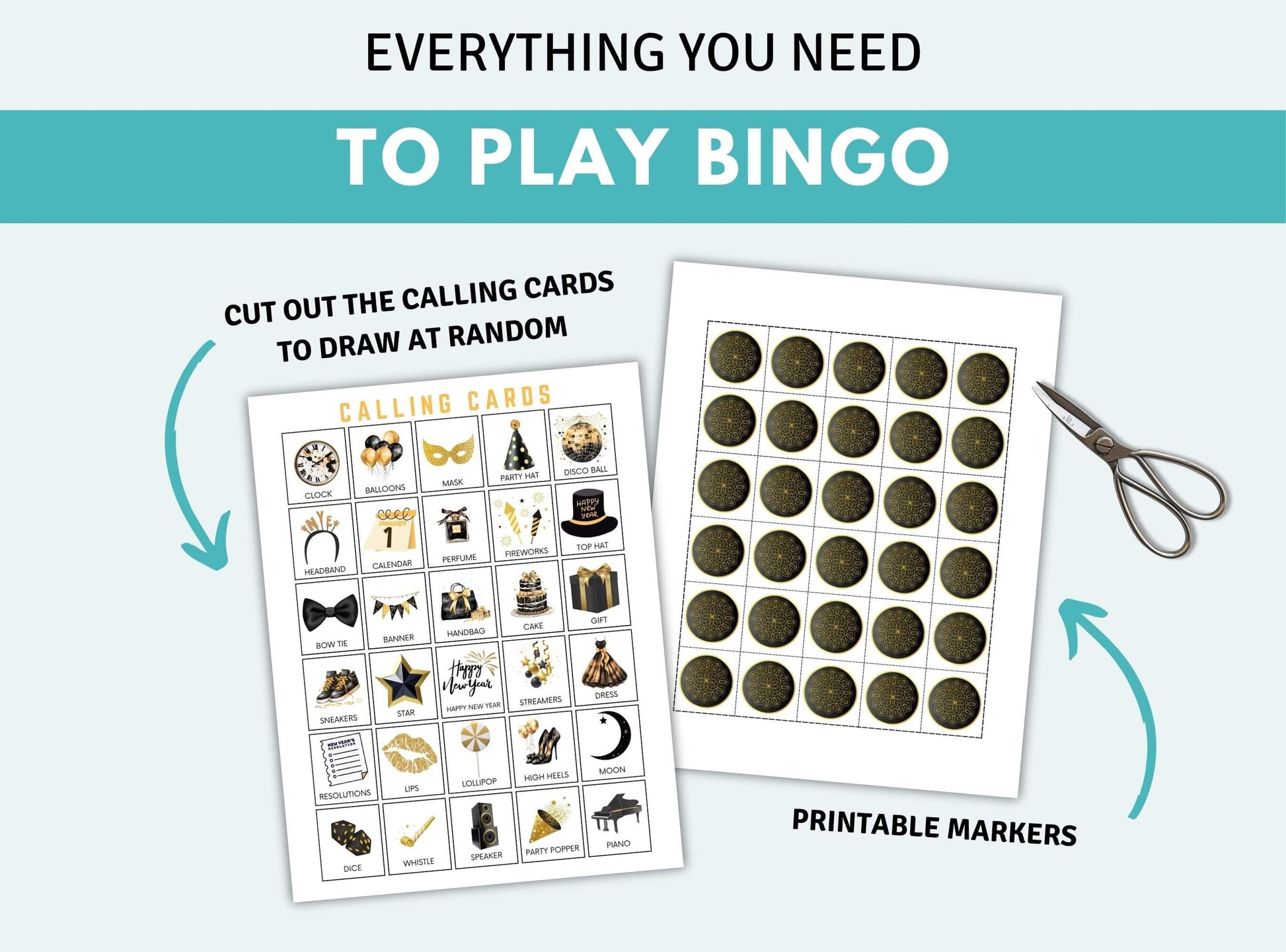 Printable New Year's Bingo Game