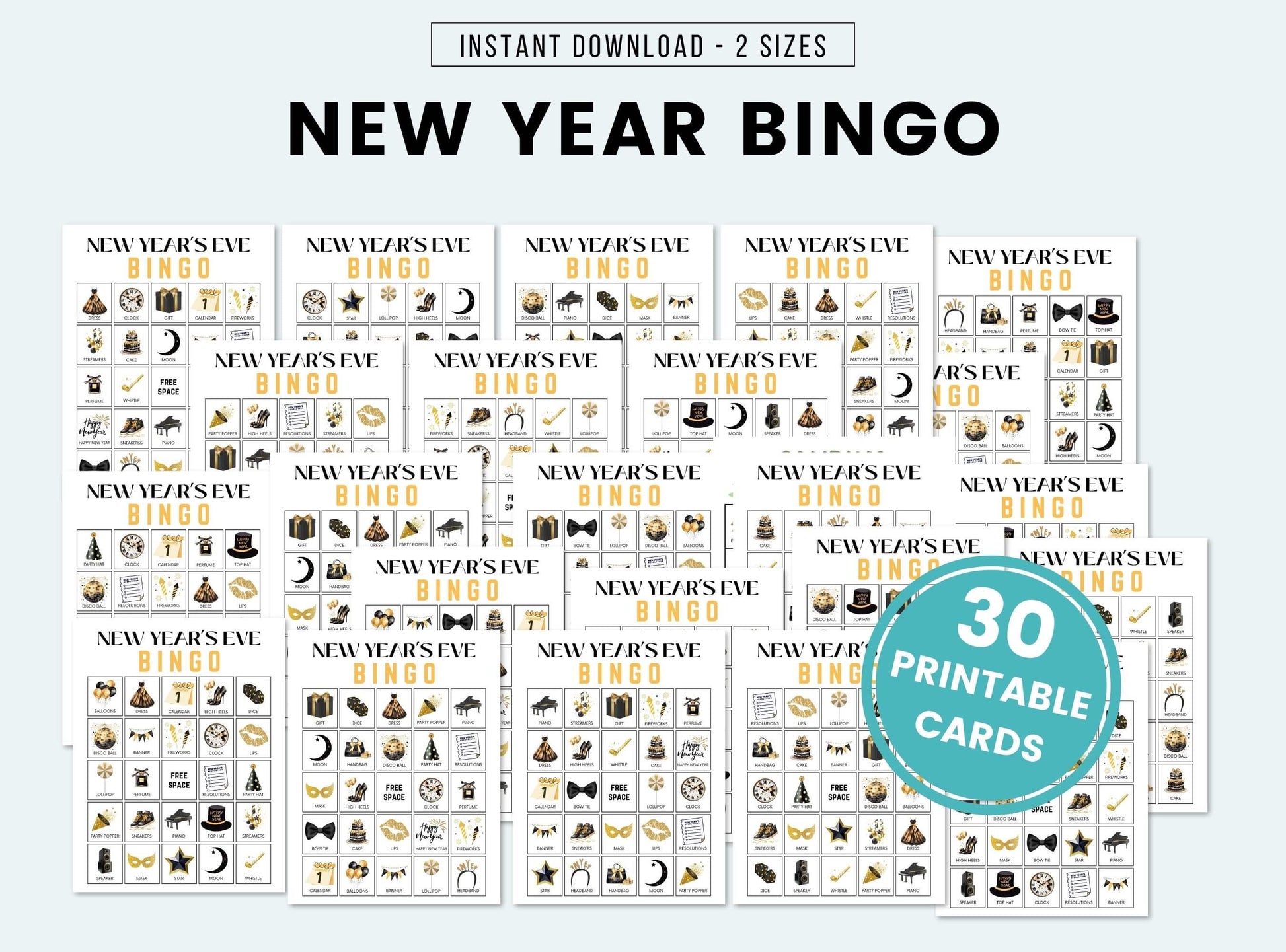 Printable New Year's Bingo Game