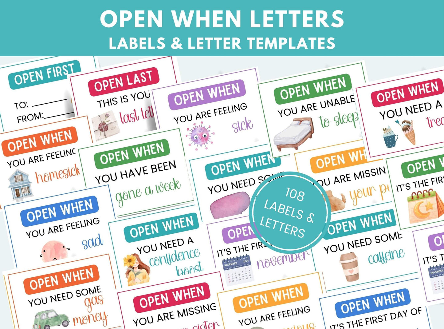 Printable Open When Letters Kit
