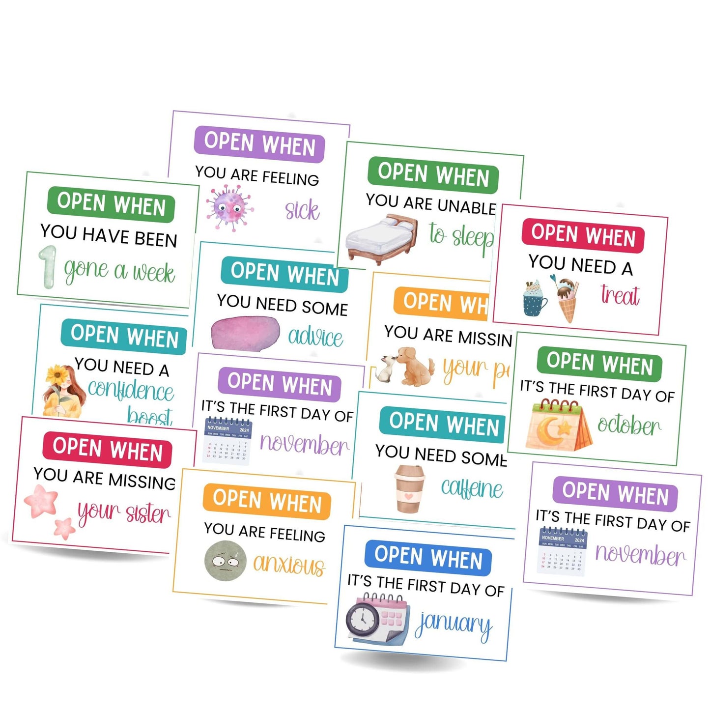Printable Open When Letters Kit