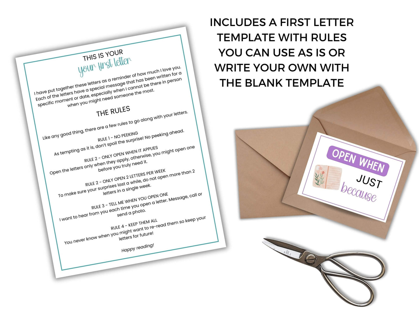 Printable Open When Letters Kit