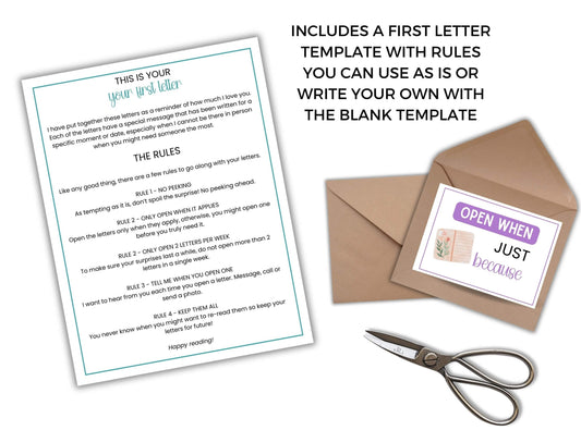 Printable Open When Letters Kit