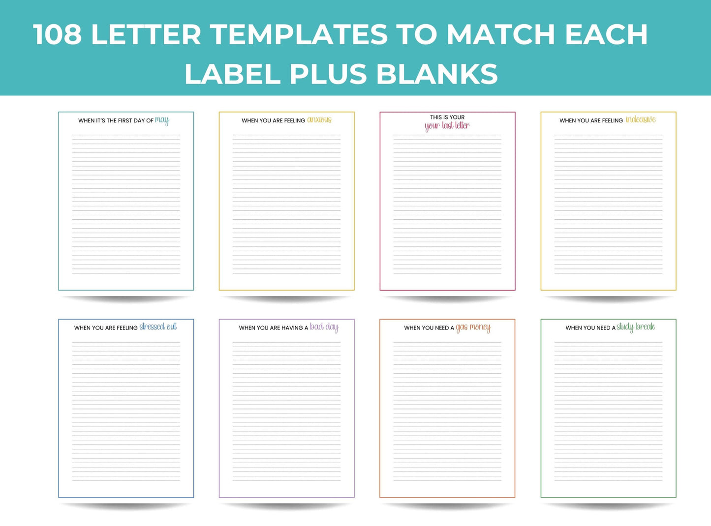 Printable Open When Letters Kit