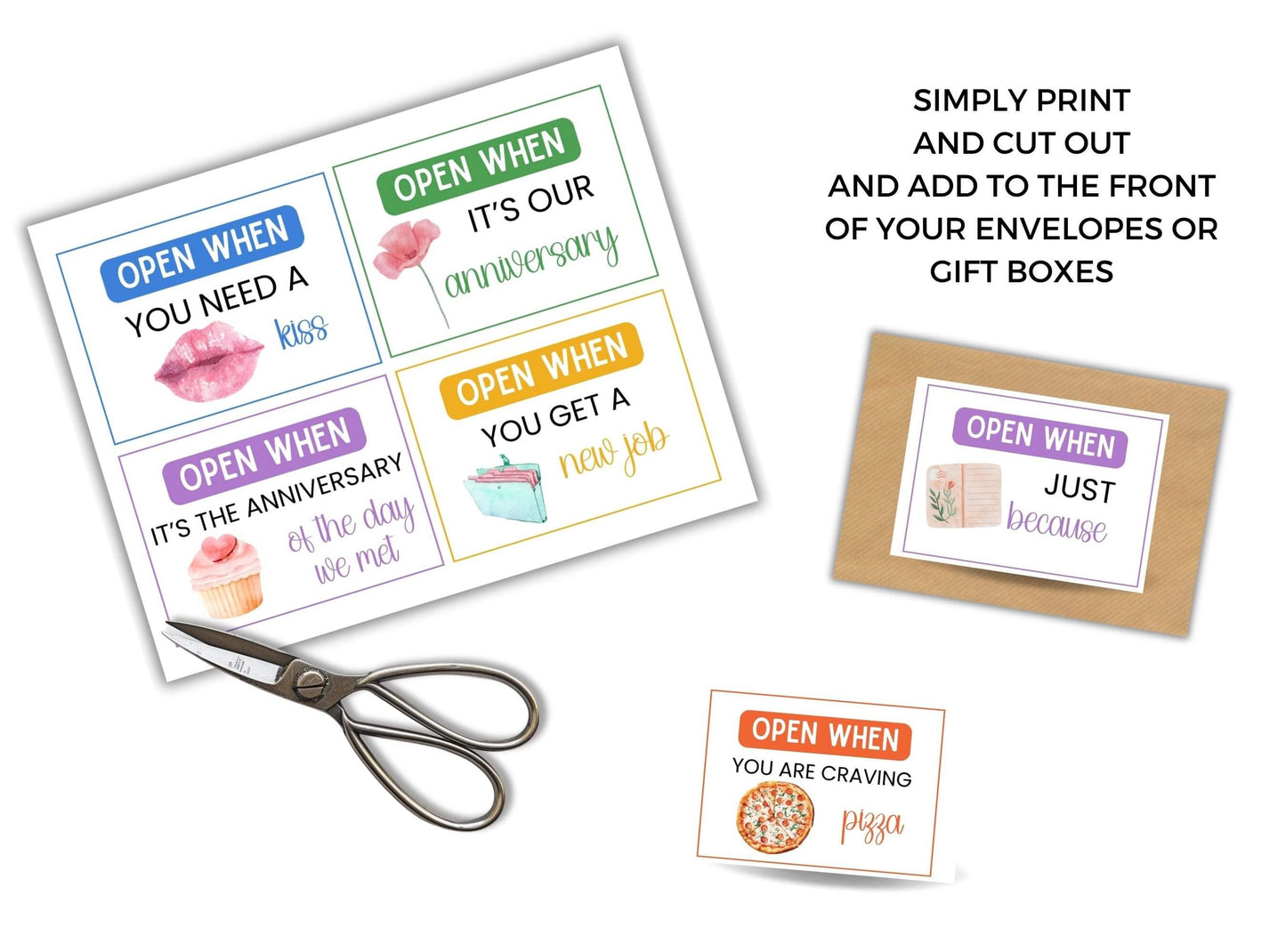Printable Open When Letters Kit