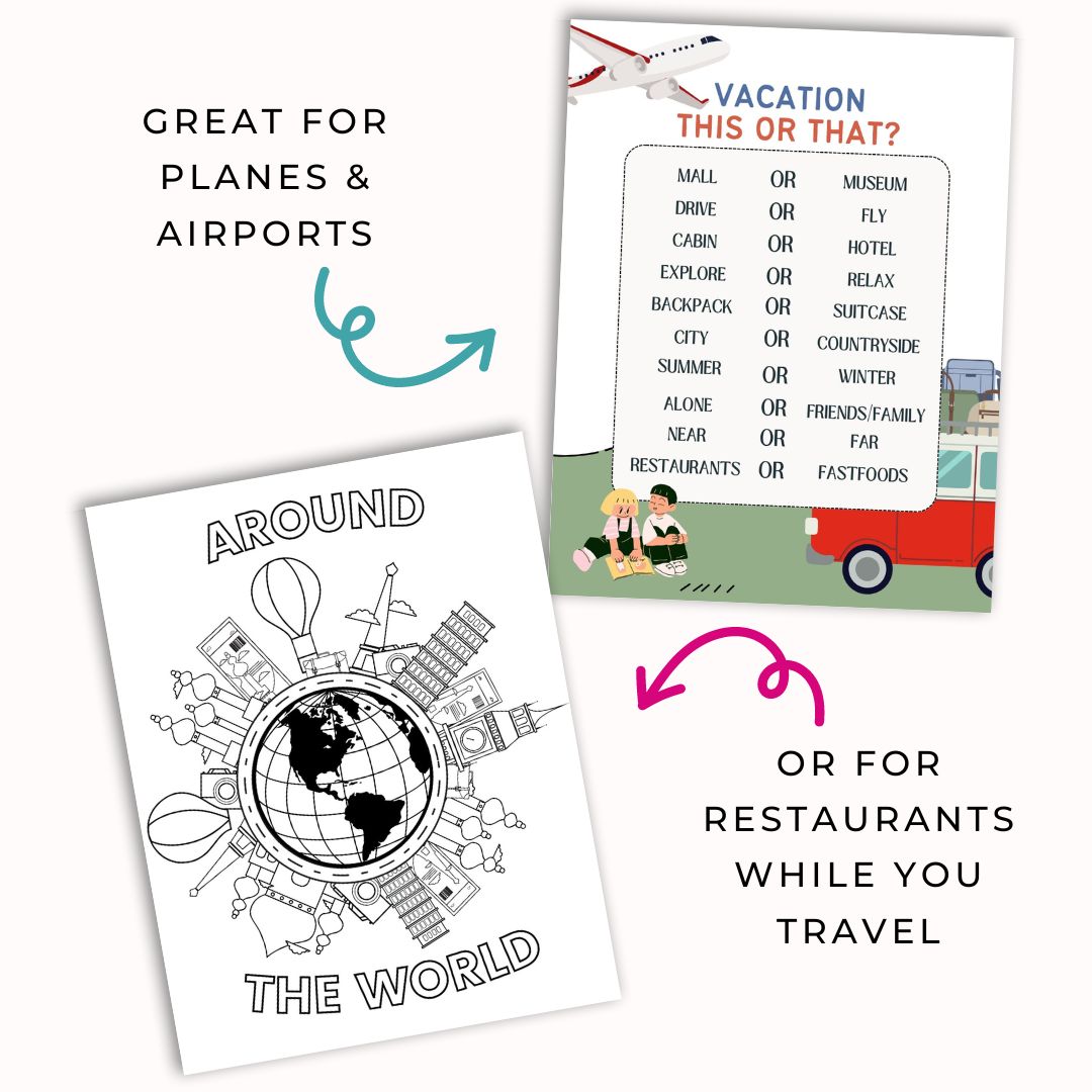printable airplane activity book for kids