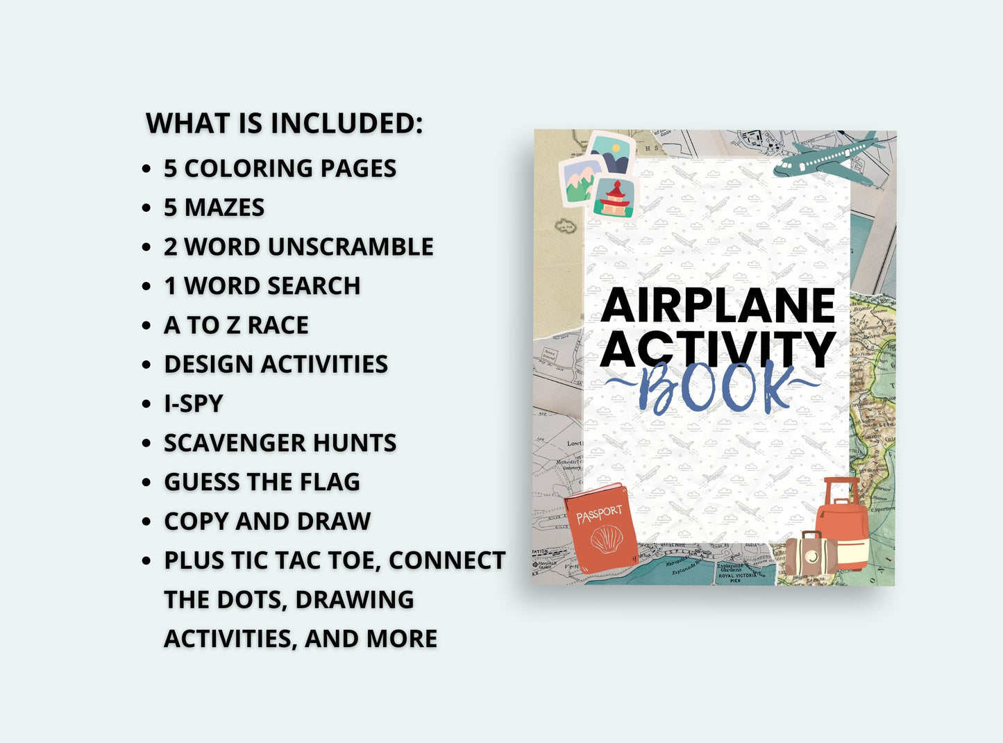 printable airplane activity book for kids