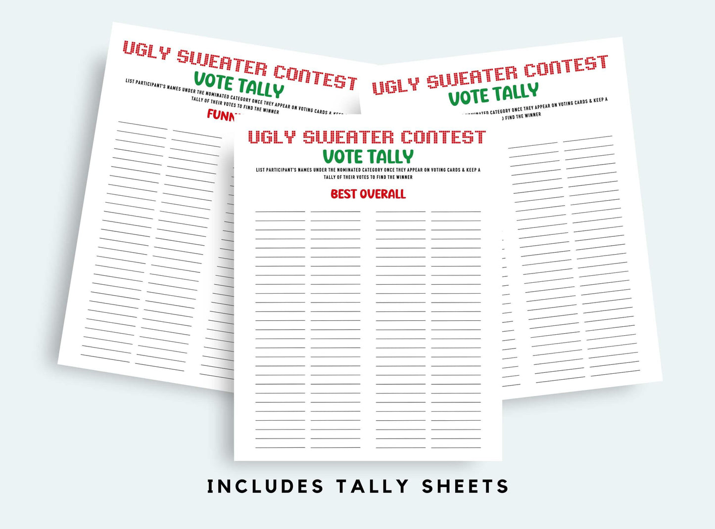 ugly sweater contest kit