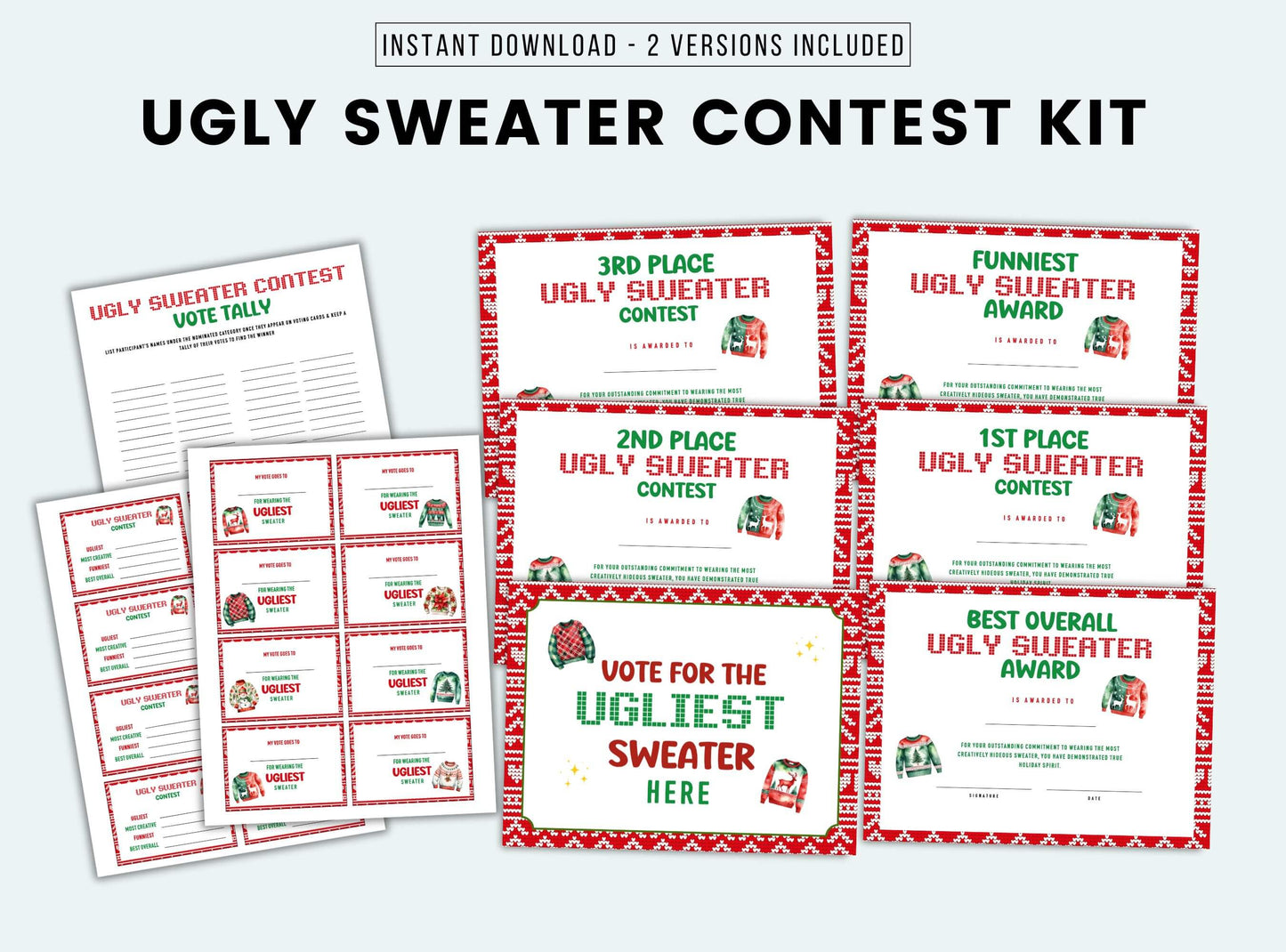 ugly sweater contest kit