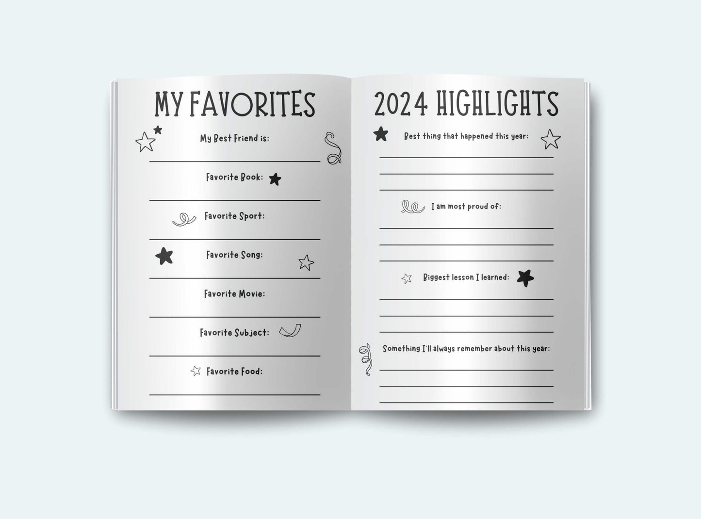 Printable My Year In Review Booklet