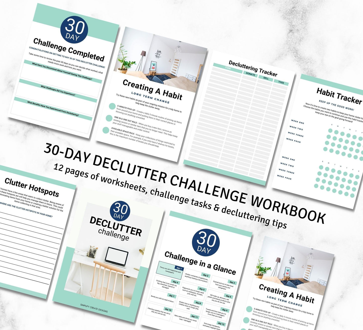 30-Day Declutter Challenge Workbook - Simplify Create Inspire