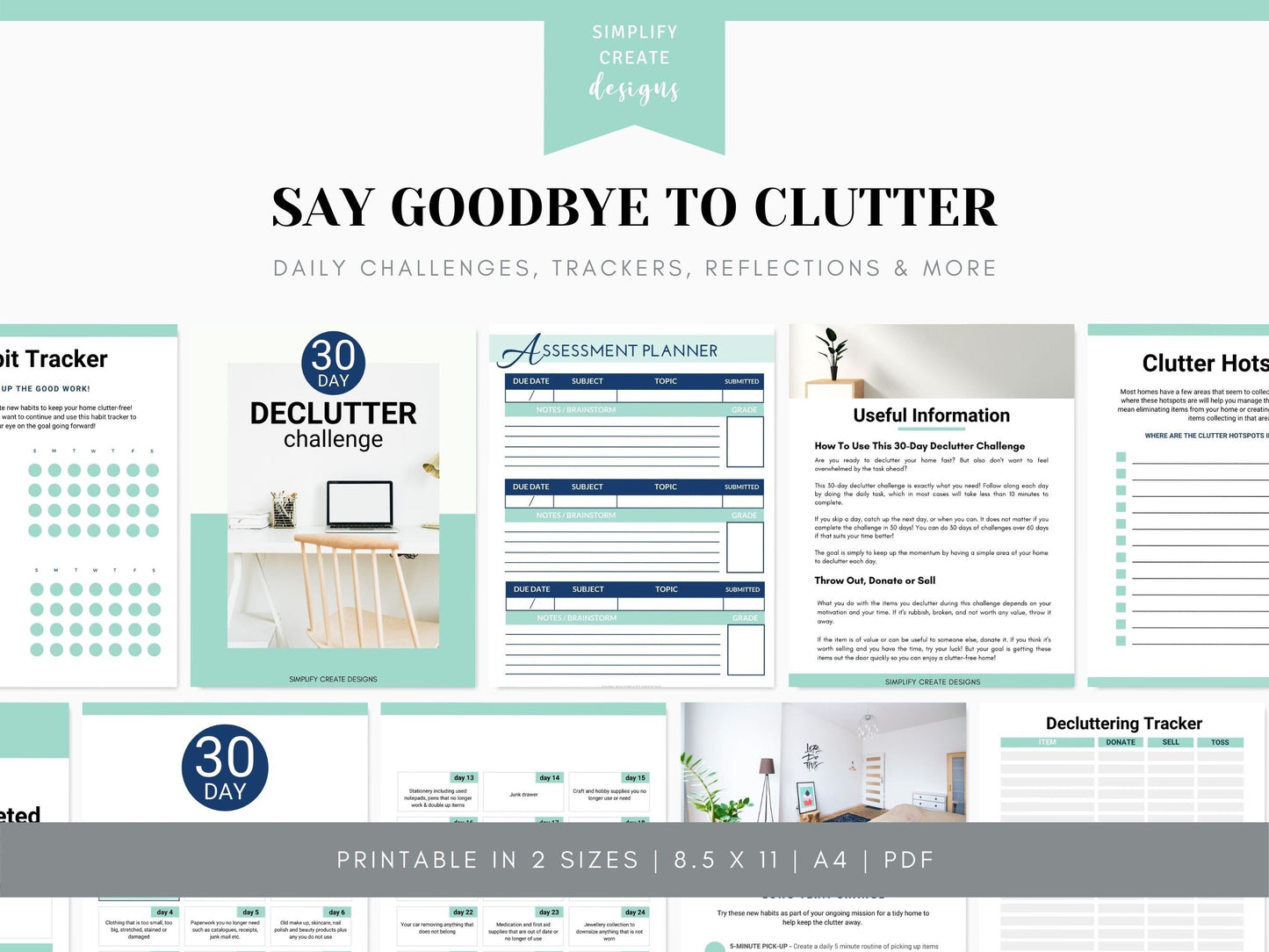 30-Day Declutter Challenge Workbook - Simplify Create Inspire