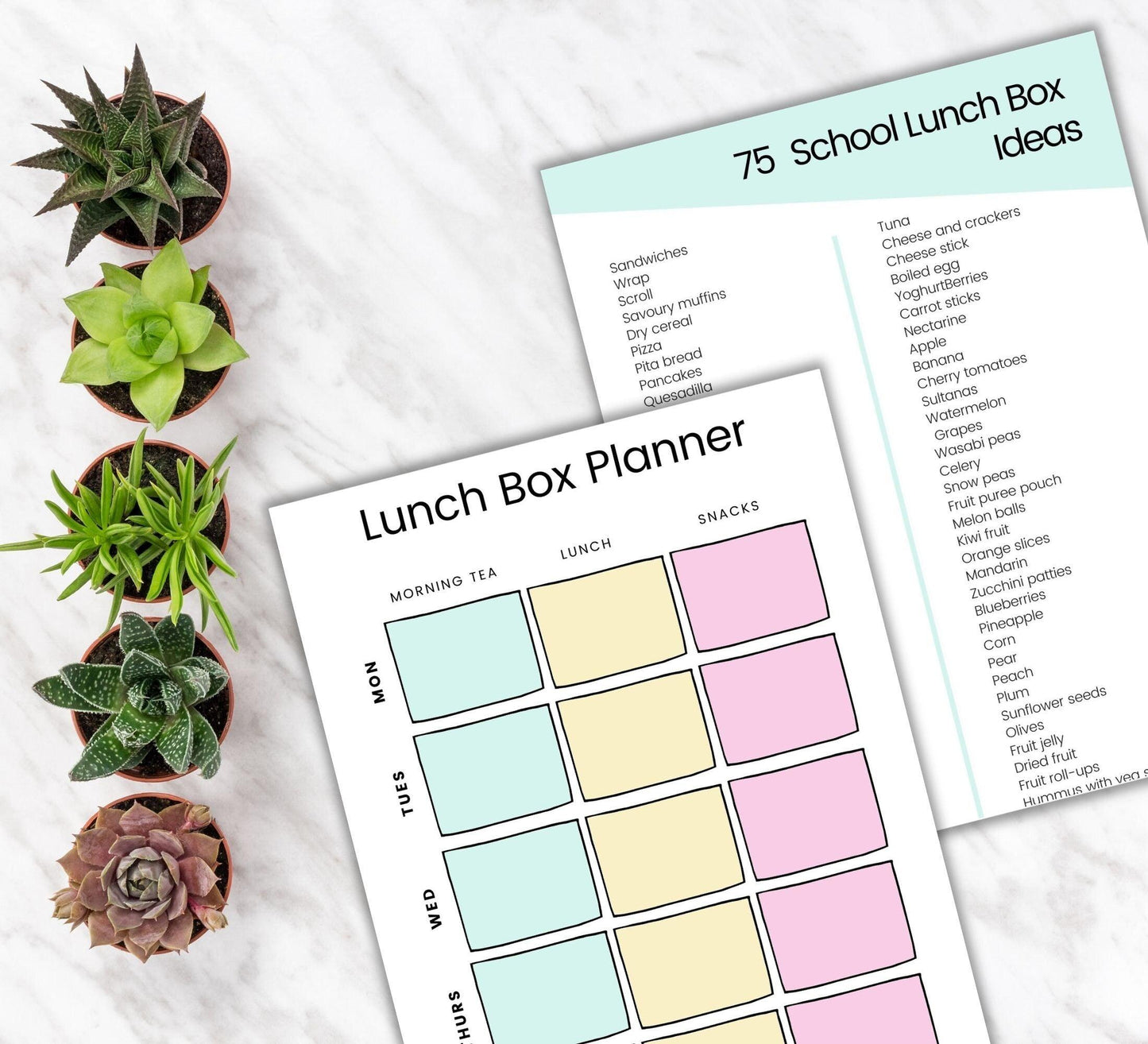 School Lunch Box Planner & Ideas List - Simplify Create Inspire