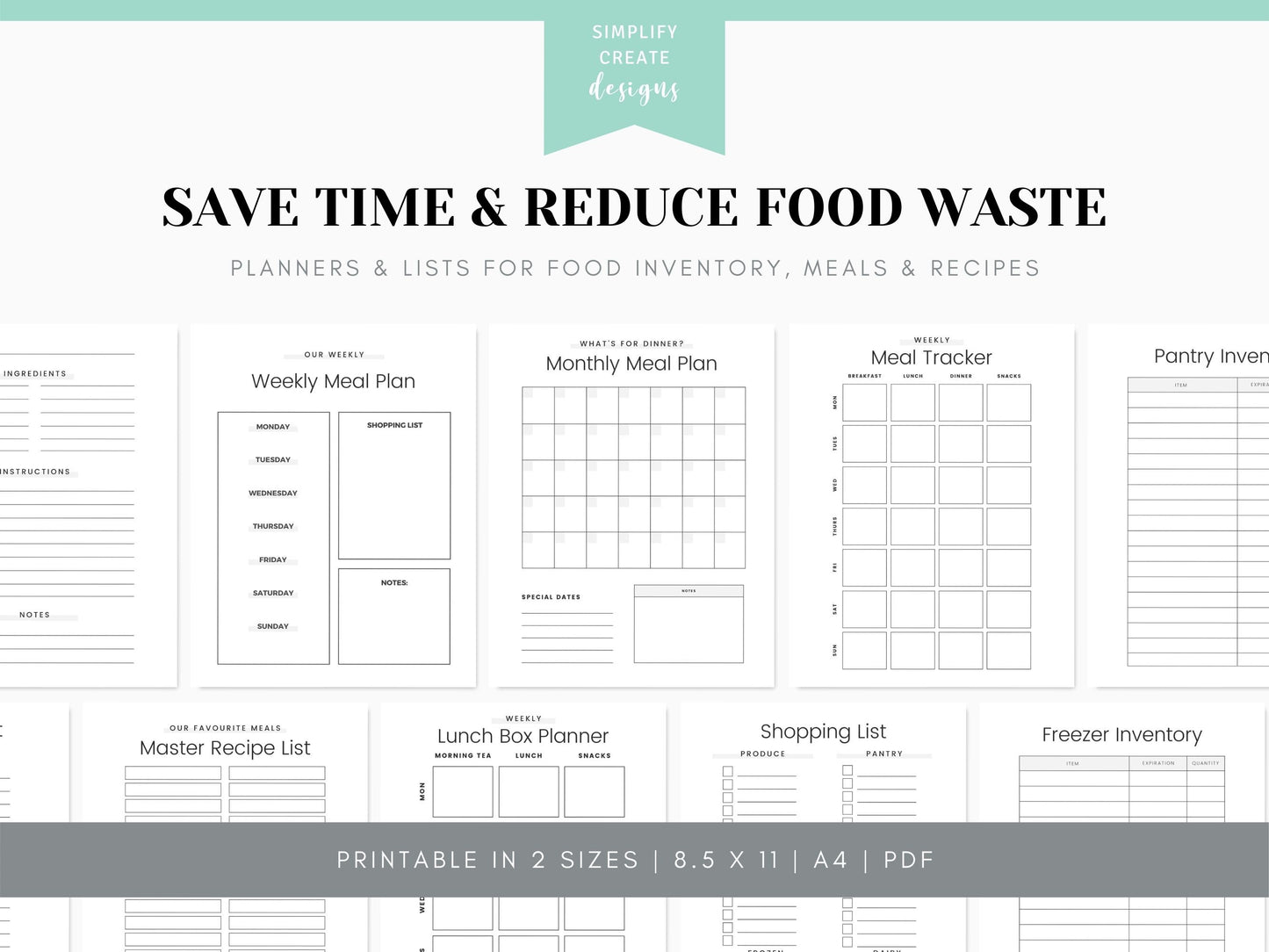 Meal Planning Kit - Simplify Create Inspire