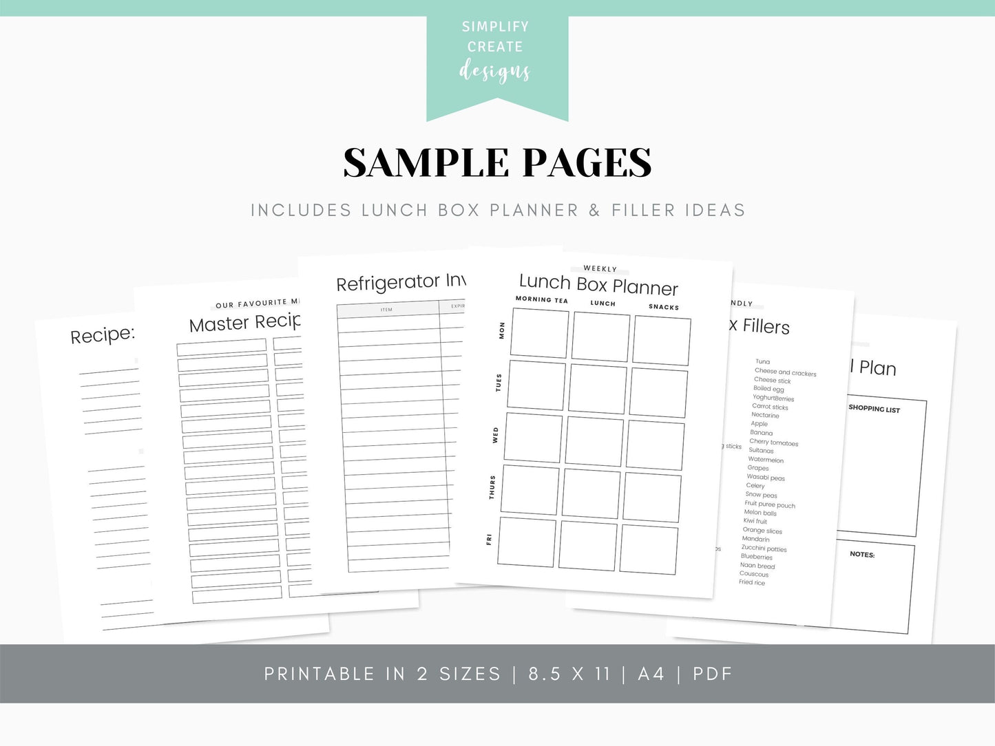 Meal Planning Kit - Simplify Create Inspire