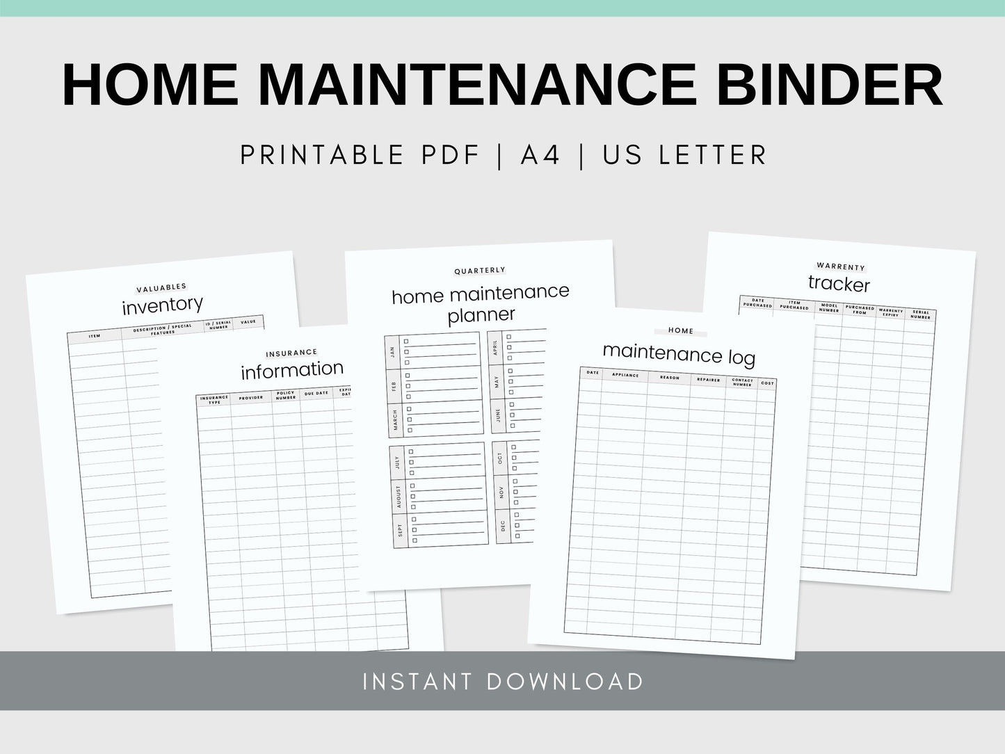 Home Maintenance Planner - Simplify Create Inspire