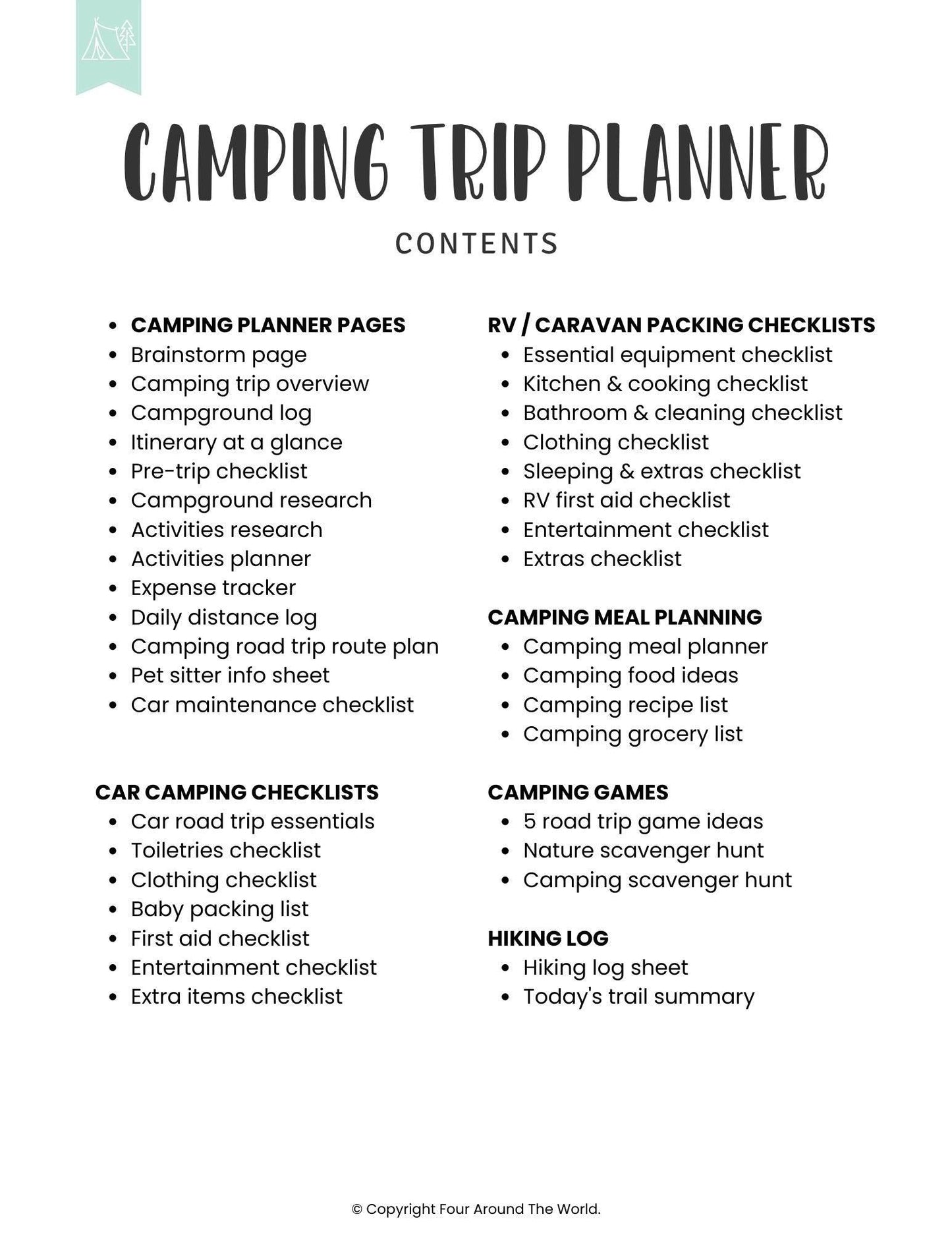 Camping Trip Planner - Simplify Create Inspire