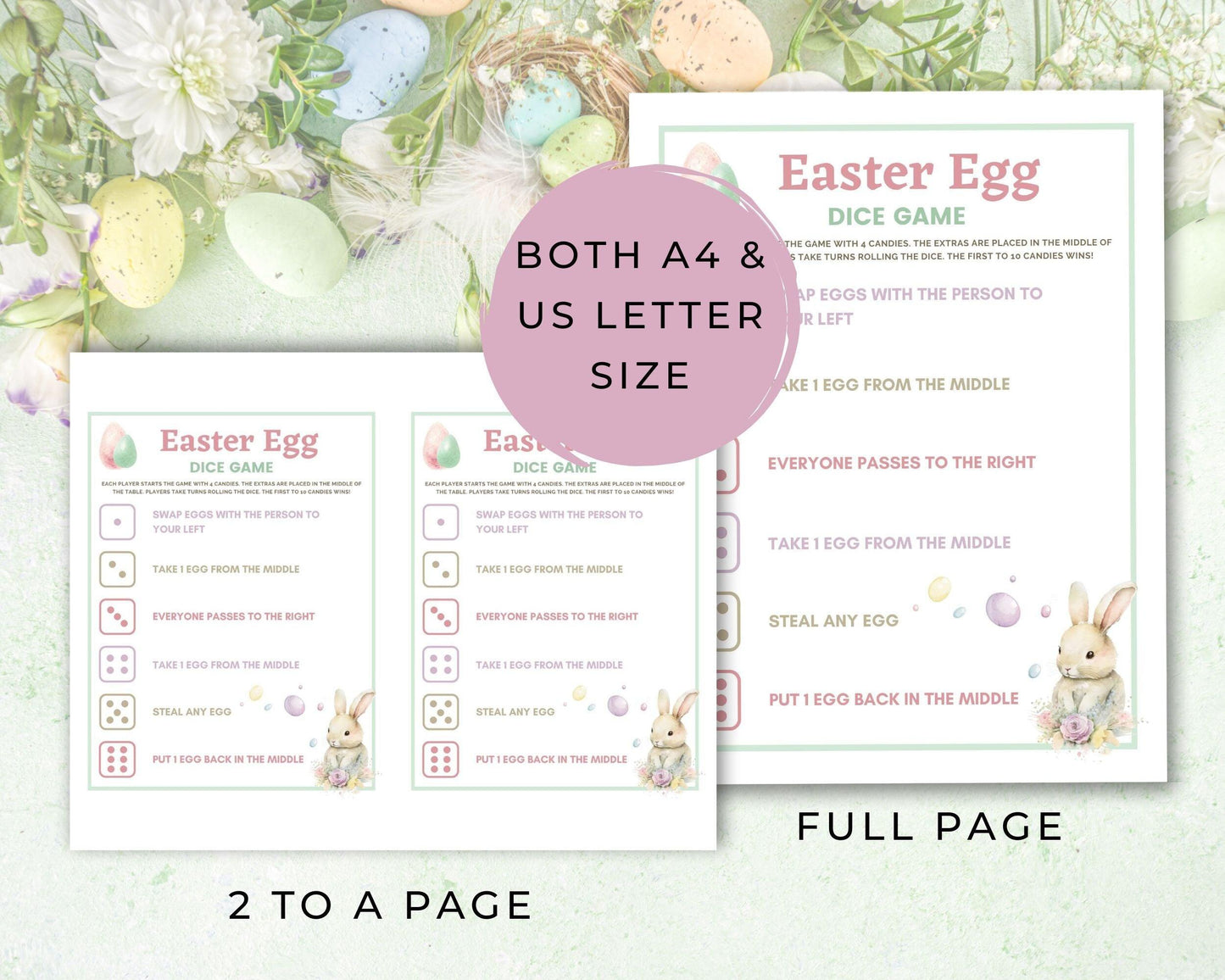 Easter Egg Dice Game - Simplify Create Inspire
