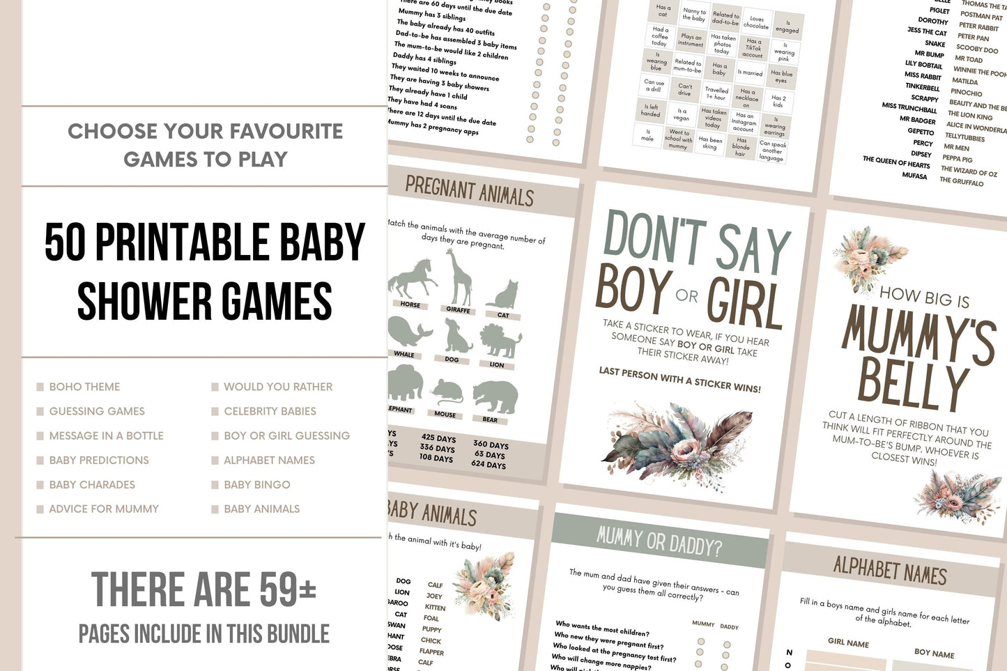 BOHO Baby Shower Games - Simplify Create Inspire