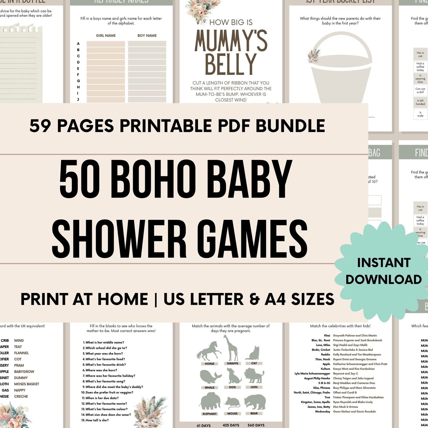 BOHO Baby Shower Games - Simplify Create Inspire