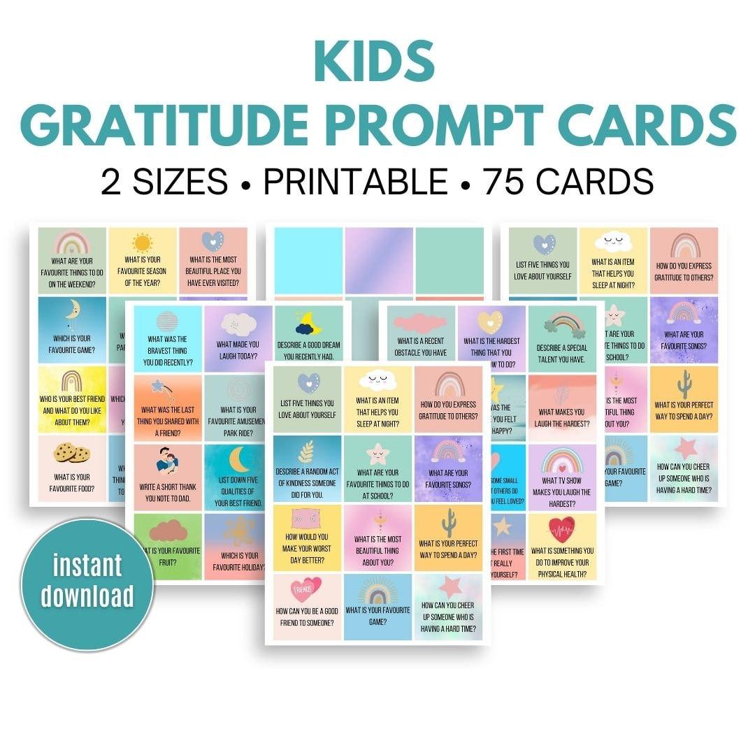 Gratitude Prompt Cards For Kids - Simplify Create Inspire