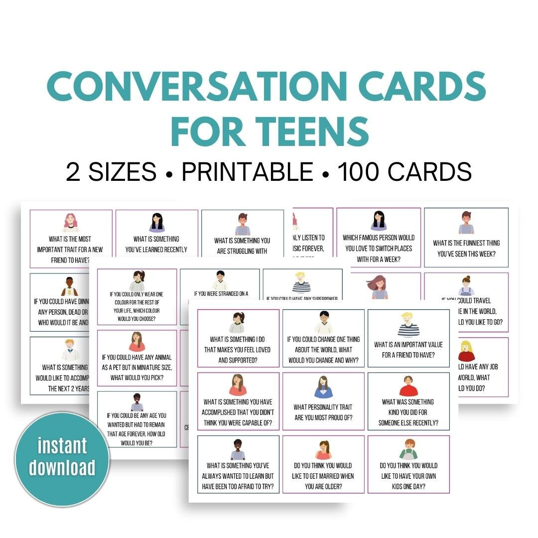 Teen Conversation Cards - Simplify Create Inspire