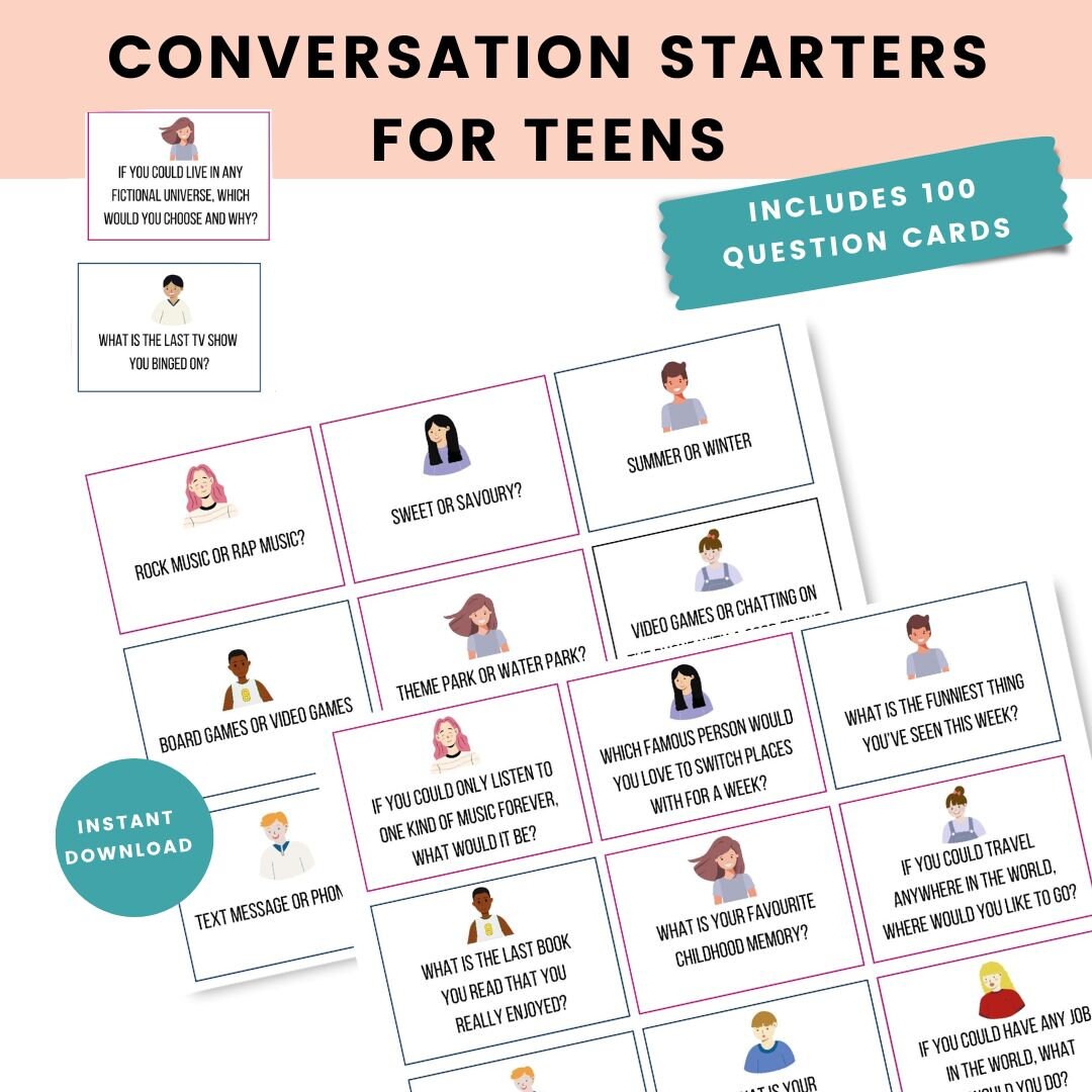 Teen Conversation Cards - Simplify Create Inspire