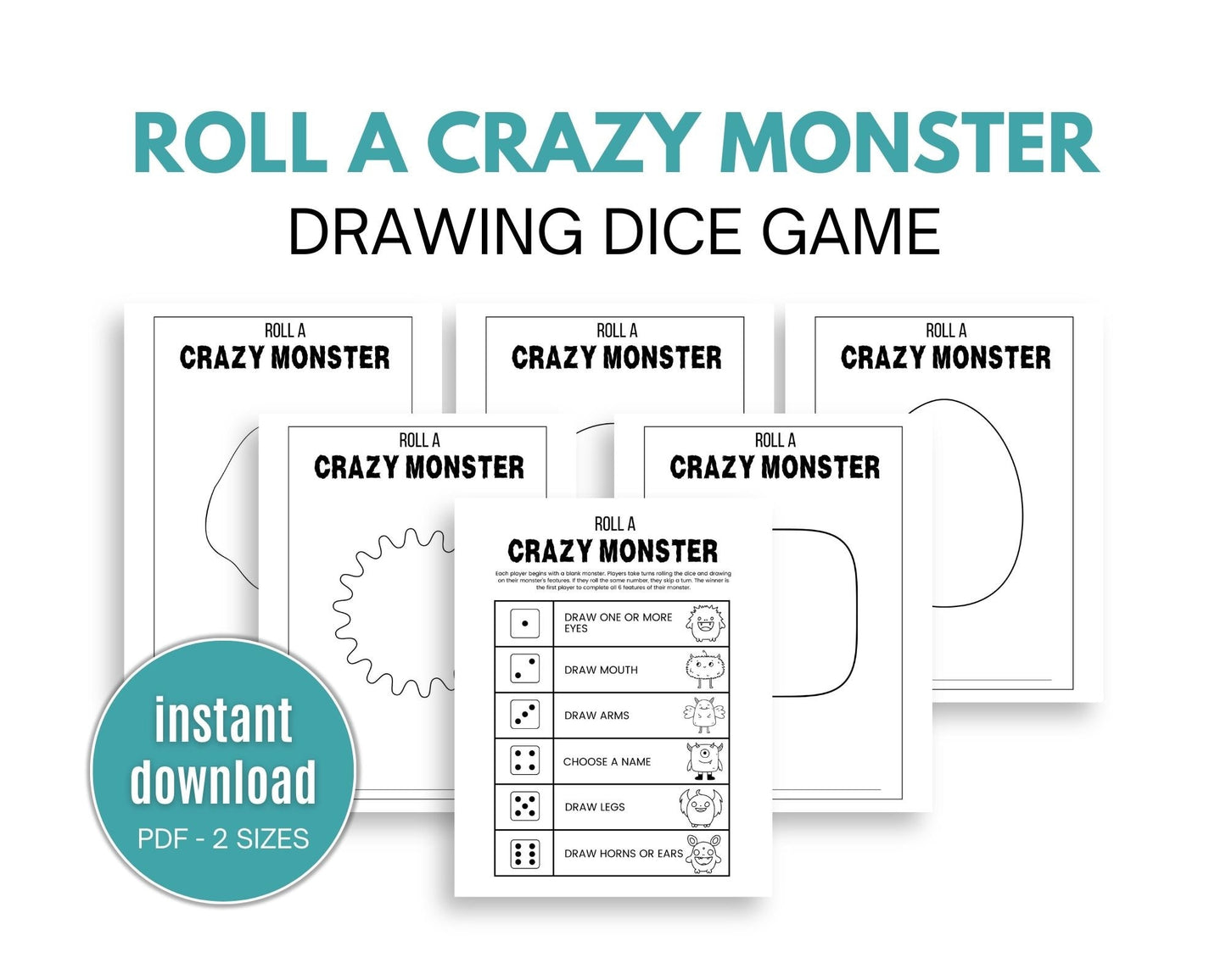 Halloween Draw A Monster Dice Game - Simplify Create Inspire