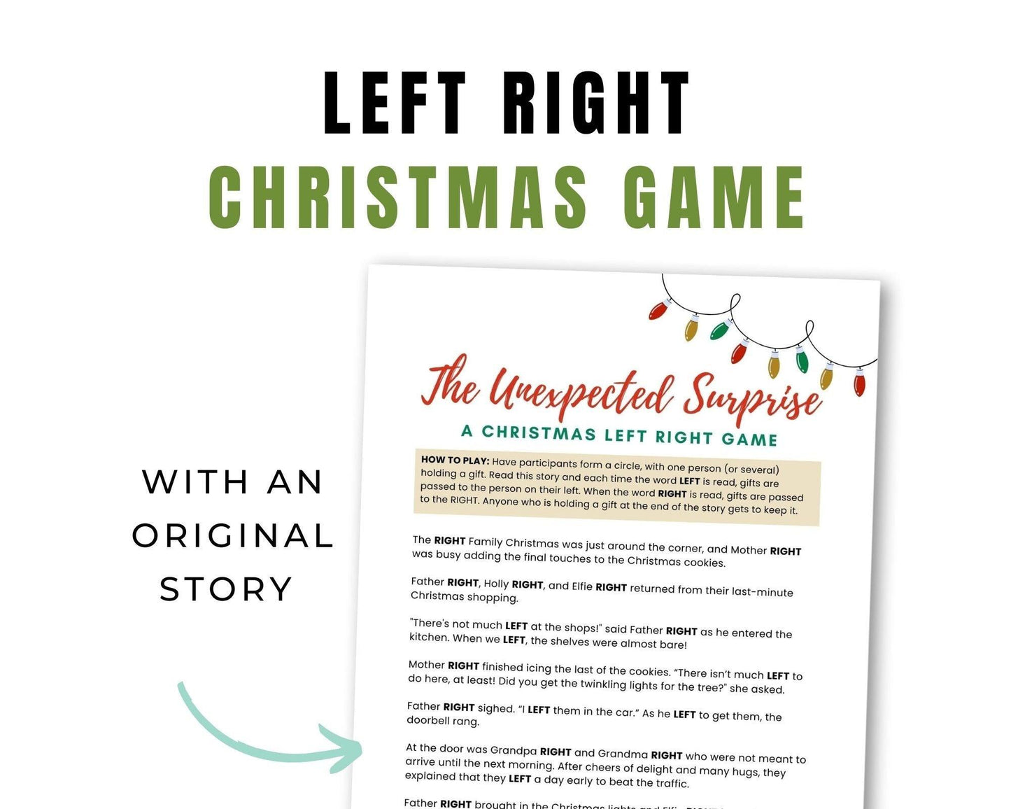 Christmas Left Right Game - The Unexpected Surprise - Simplify Create Inspire