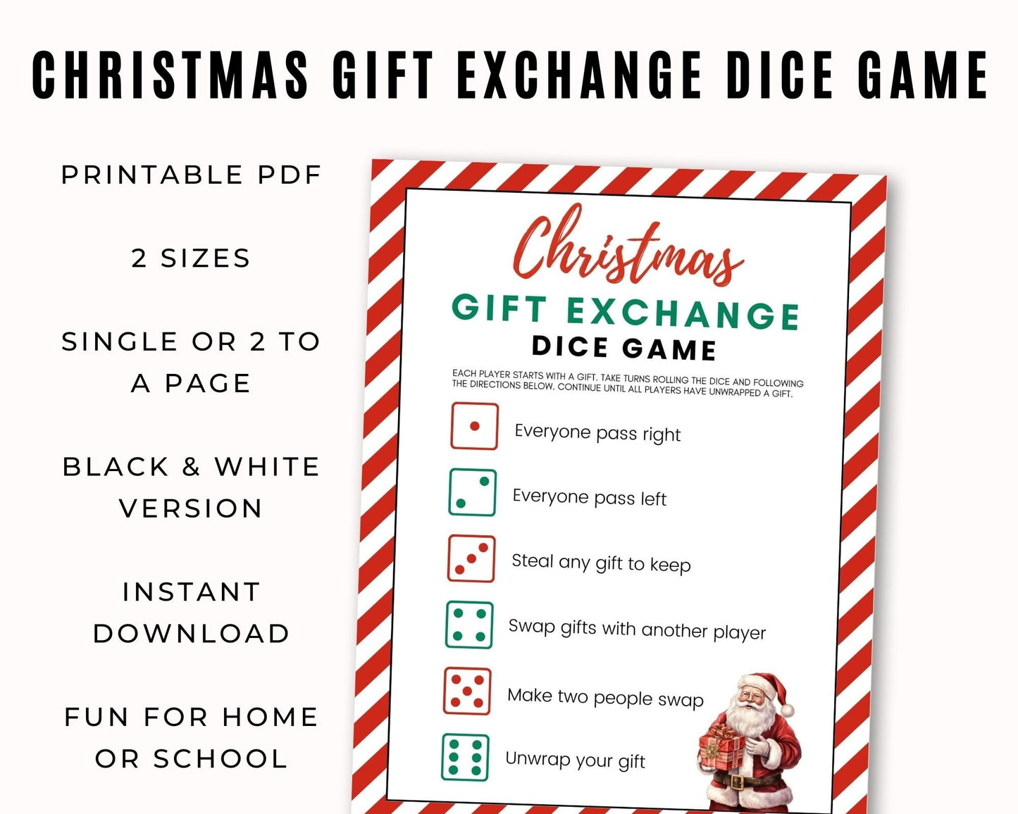 Christmas Dice Gift Exchange Game - Simplify Create Inspire