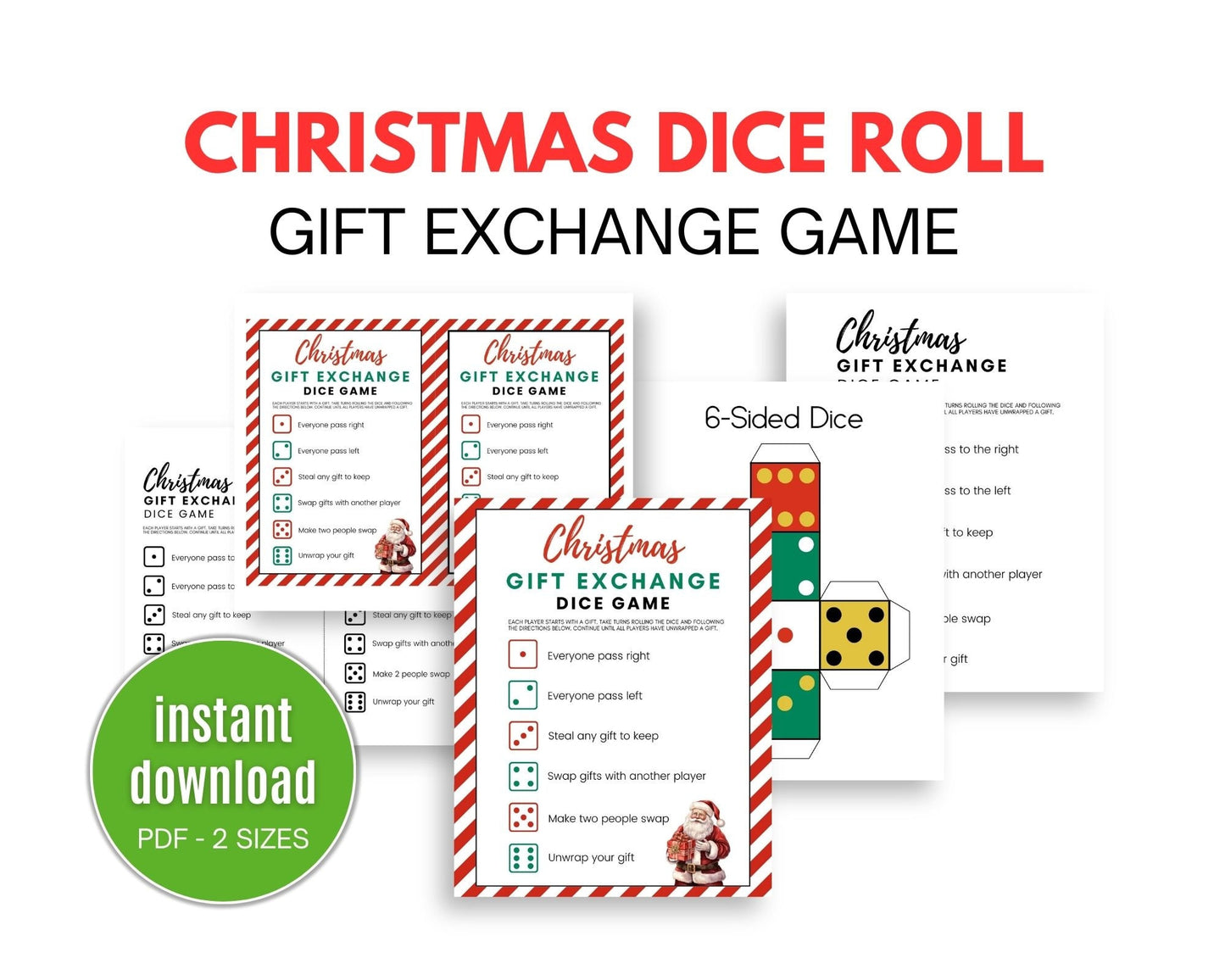 Christmas Dice Gift Exchange Game - Simplify Create Inspire