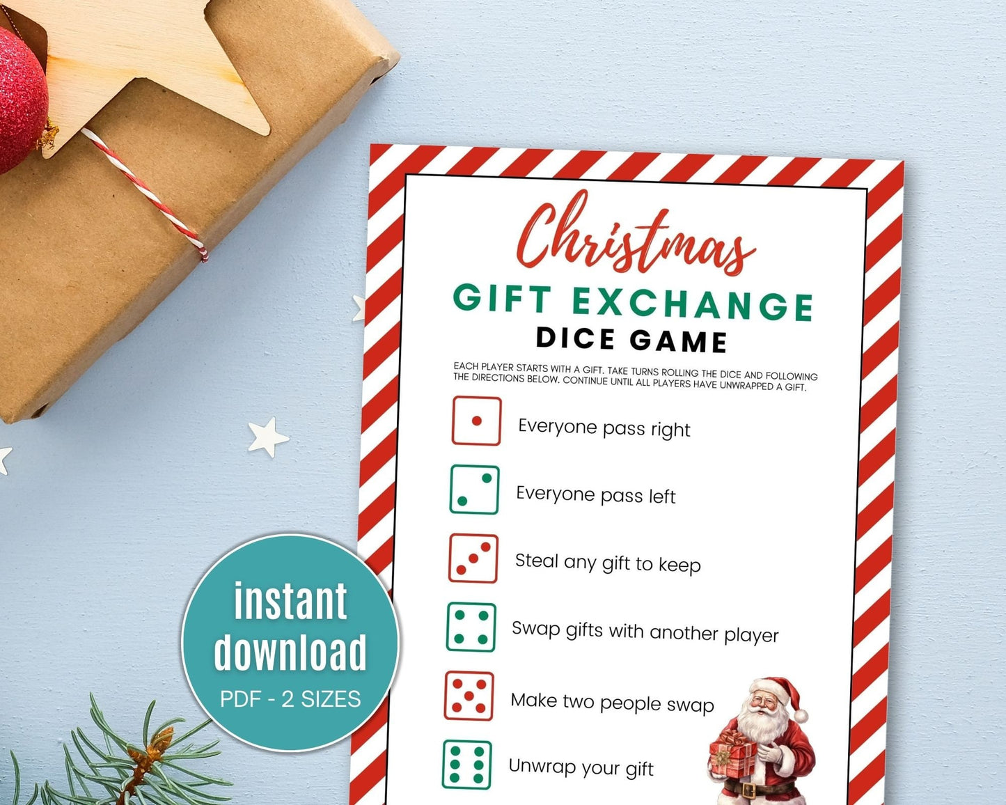Christmas Dice Gift Exchange Game - Simplify Create Inspire