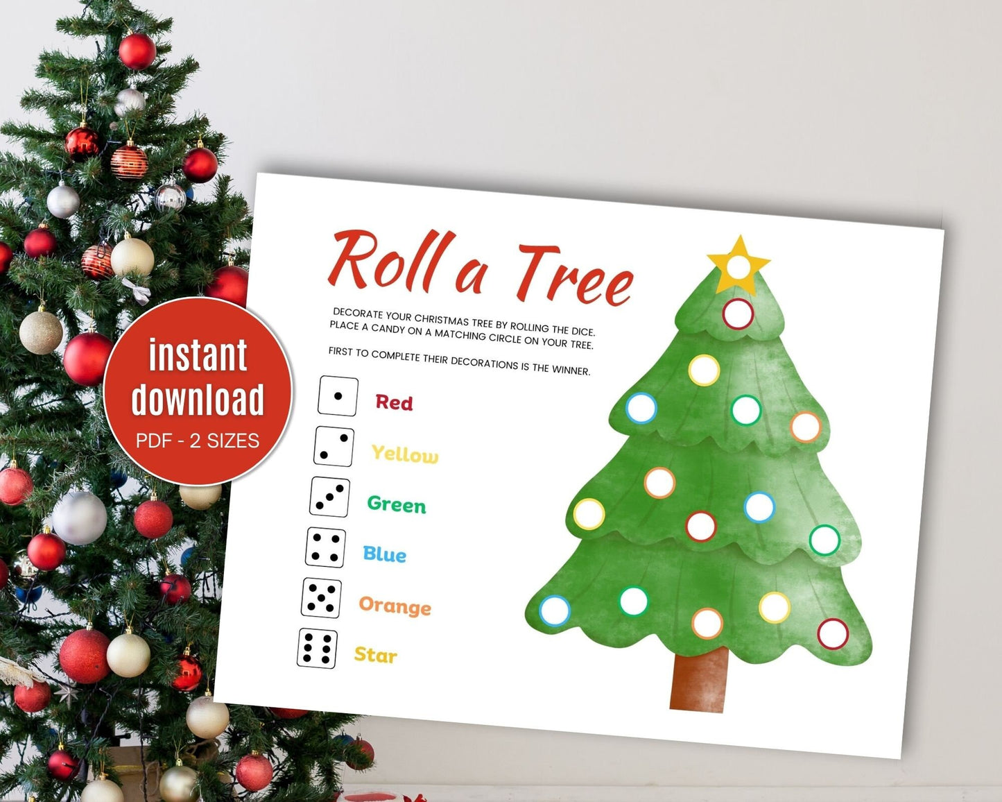 Christmas Roll A Tree Dice Game - Simplify Create Inspire