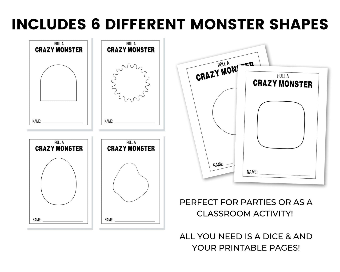 Halloween Draw A Monster Dice Game - Simplify Create Inspire