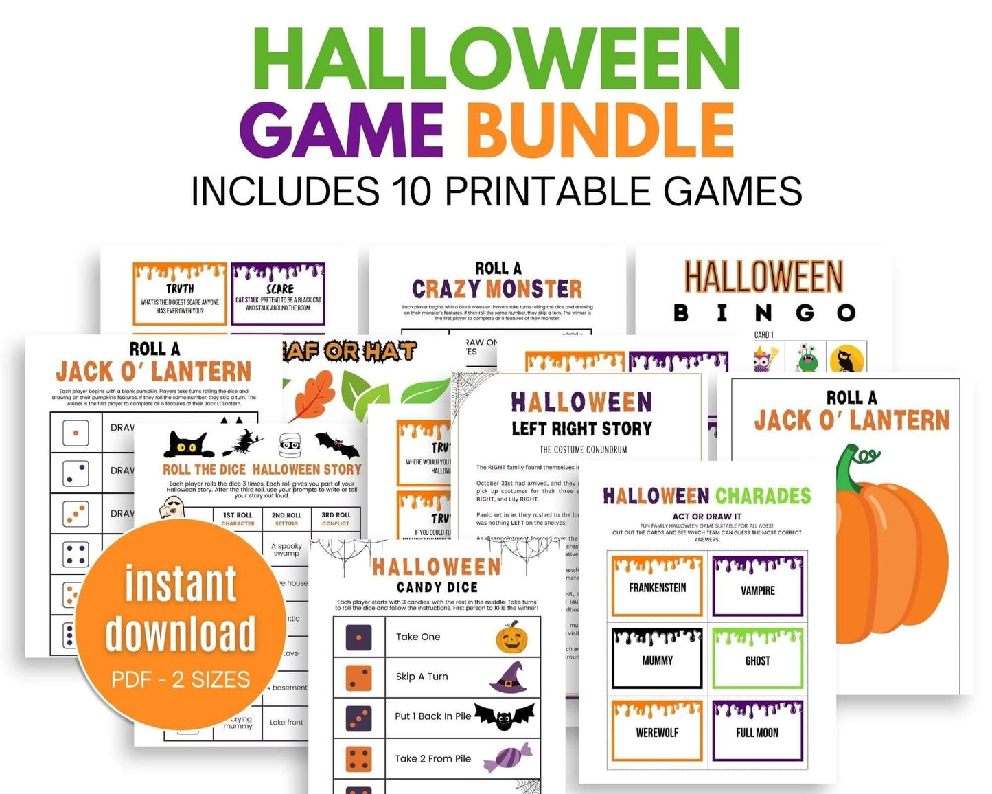 Halloween Party Game Bundle - Simplify Create Inspire