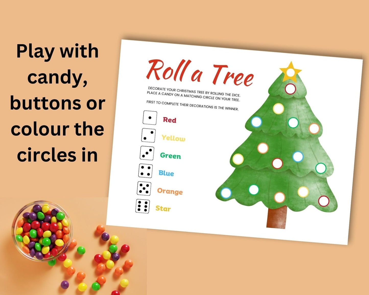 Christmas Roll A Tree Dice Game - Simplify Create Inspire