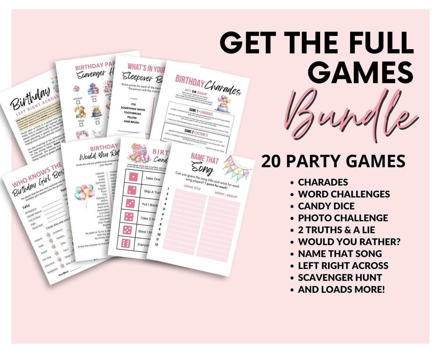 Birthday Left Right Across Party Game - Simplify Create Inspire