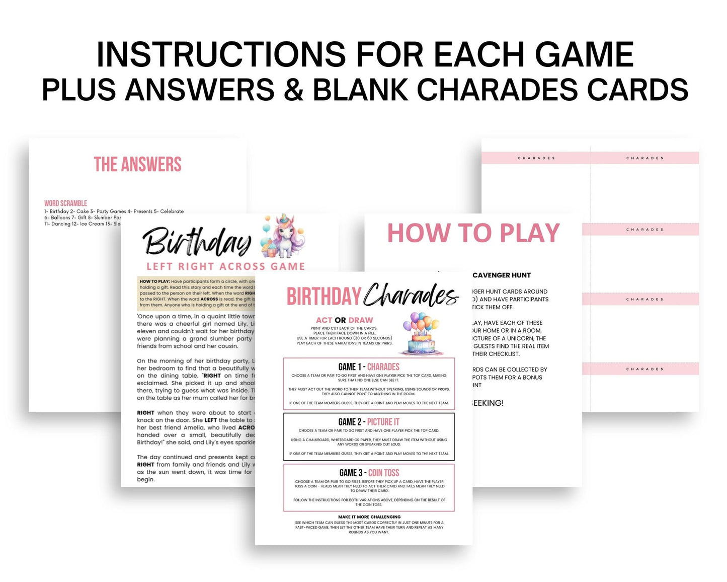 Slumber Party Games Bundle - Simplify Create Inspire