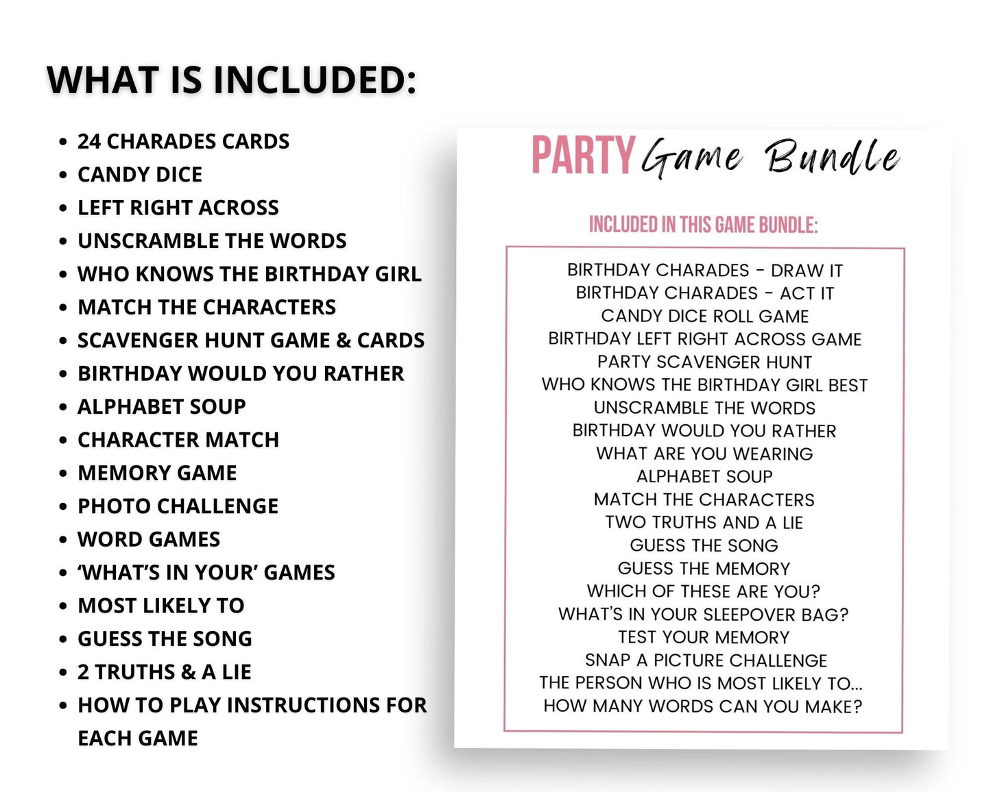 Slumber Party Games Bundle - Simplify Create Inspire