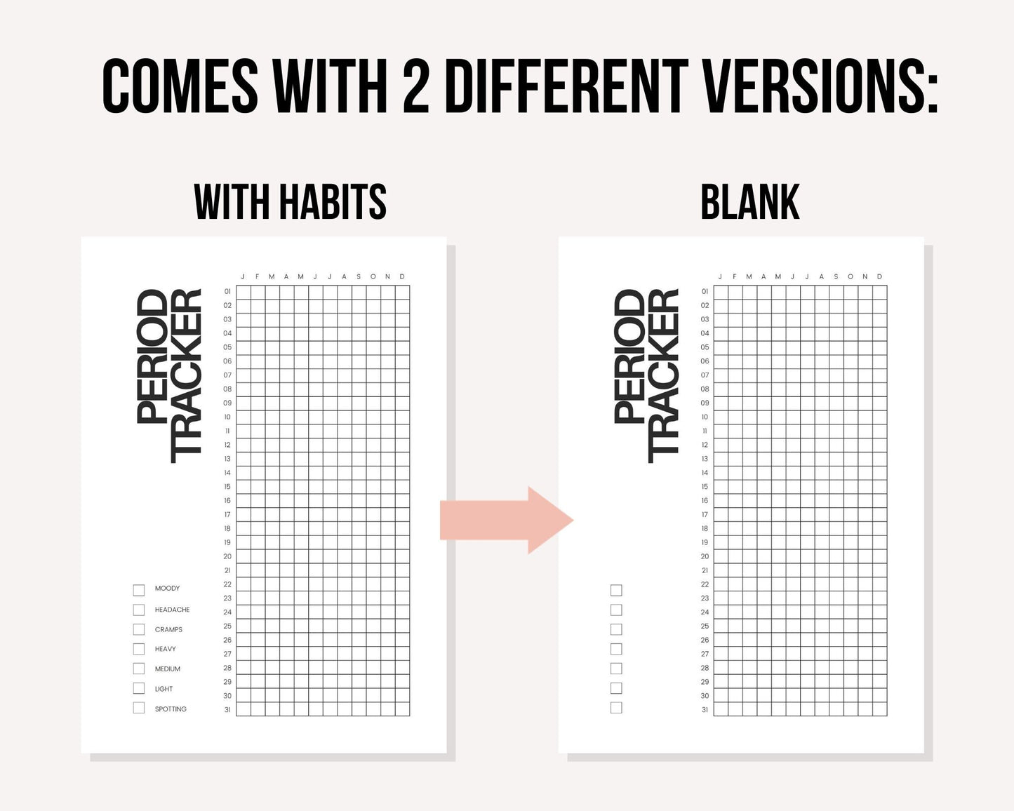 Annual Period Tracker - Simplify Create Inspire