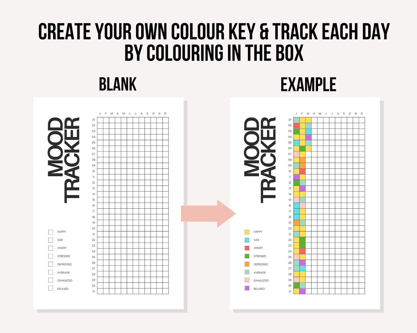 Yearly Mood Tracker - Simplify Create Inspire