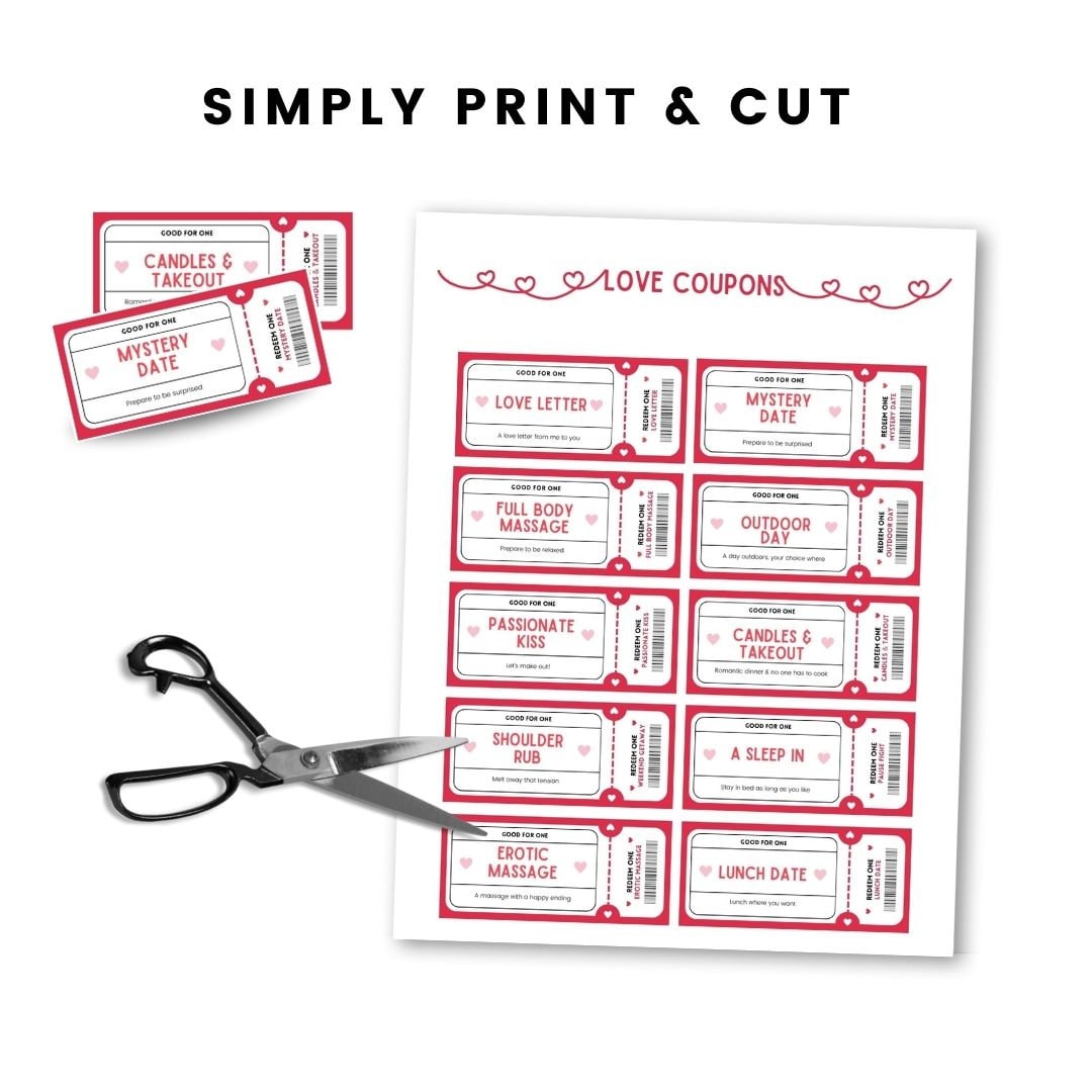 Love Coupons - DIY Couple Coupon Book Or Jar - Simplify Create Inspire