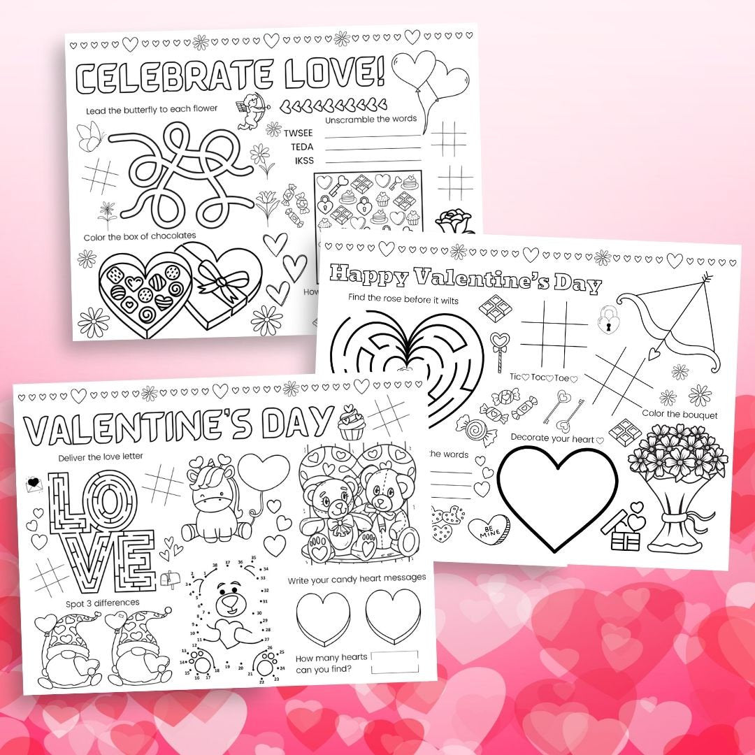 Valentine Activity Placemats - Simplify Create Inspire