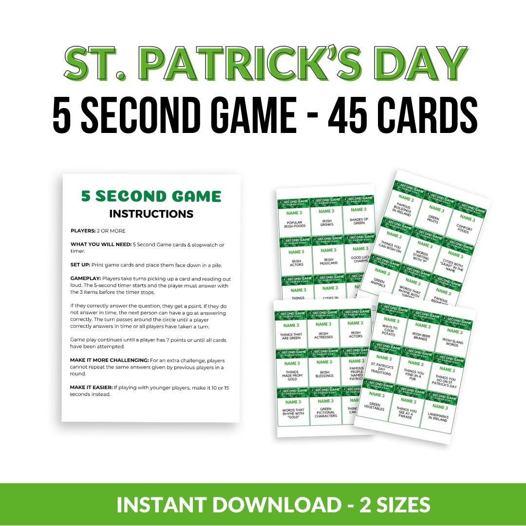 St Patrick's Day 5 Second Game - Simplify Create Inspire
