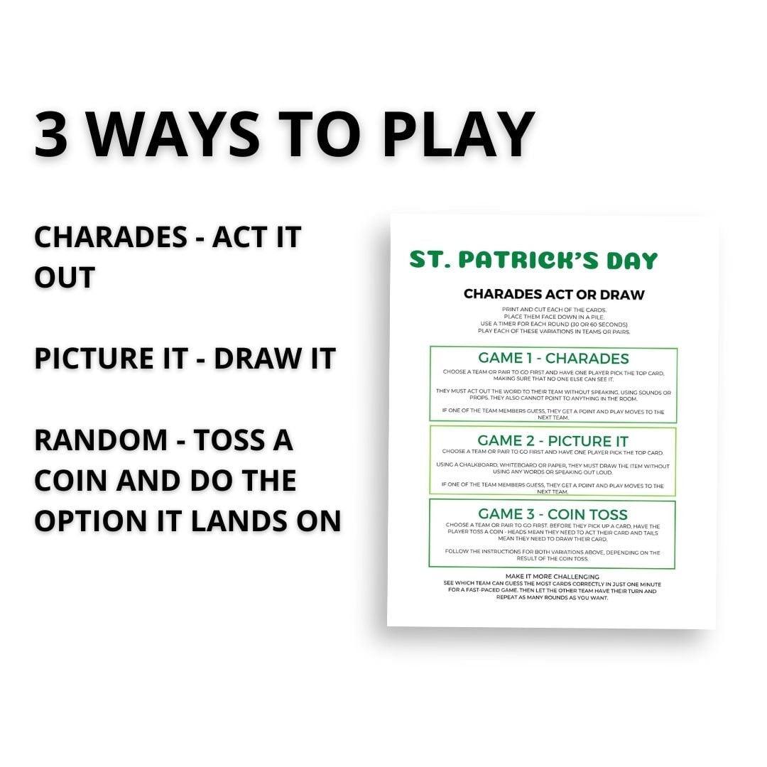St Patrick's Day Charades Game - Simplify Create Inspire