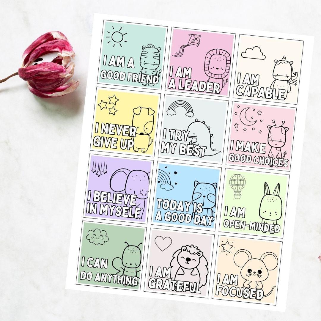 Positive Affirmation Cards For Kids - 48 Cards - Simplify Create Inspire