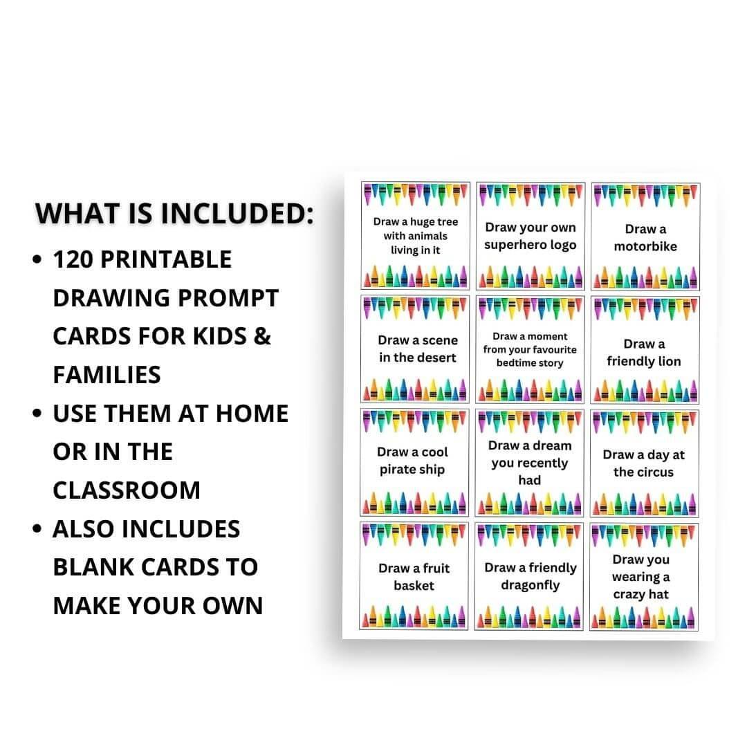 Drawing Prompt Cards For Kids - Simplify Create Inspire
